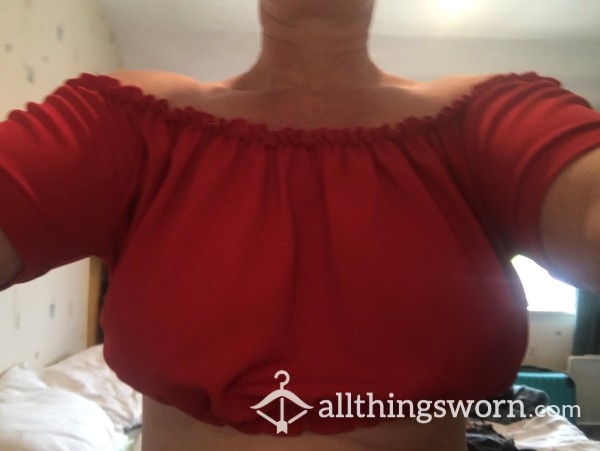 Red Gypsy Top, Very S**y With No Bra, Size 12