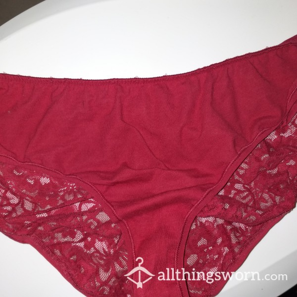 Red High Rise Panties