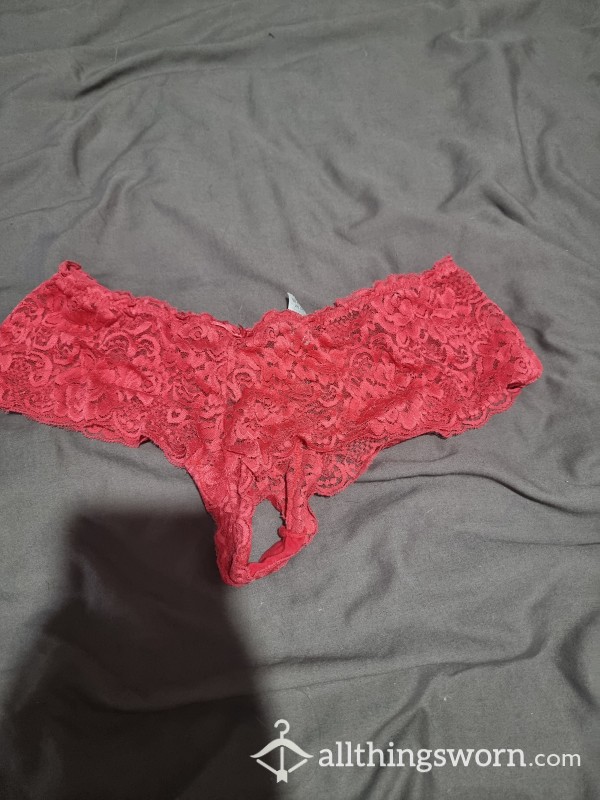 Red Lace Brazilian Knickers