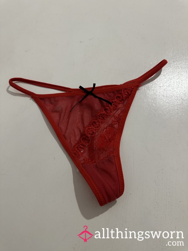 Red Lace Thongs