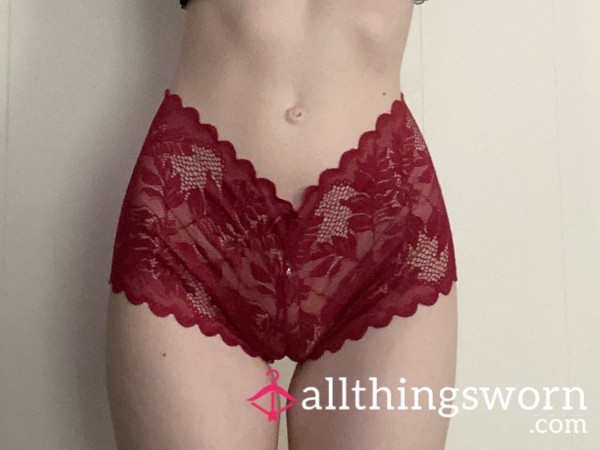 Red Lacy Boyshorts