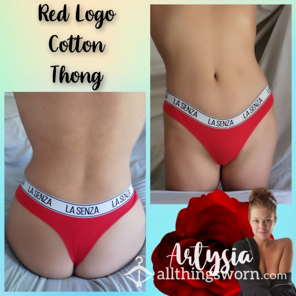 Red Logo Cotton Thong