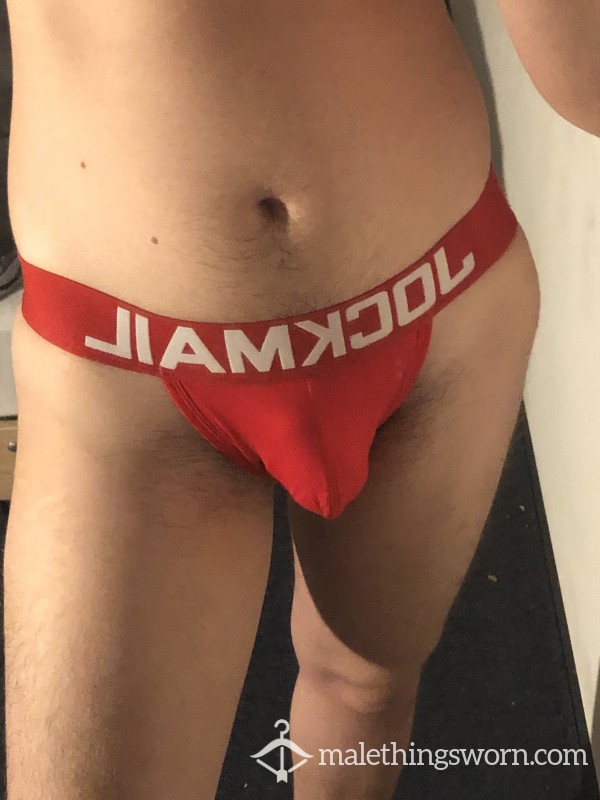 Red Men's Jockmail Jockstrap