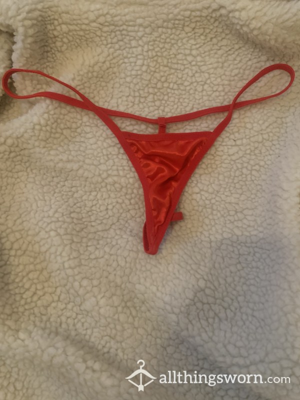 Red Satin G String