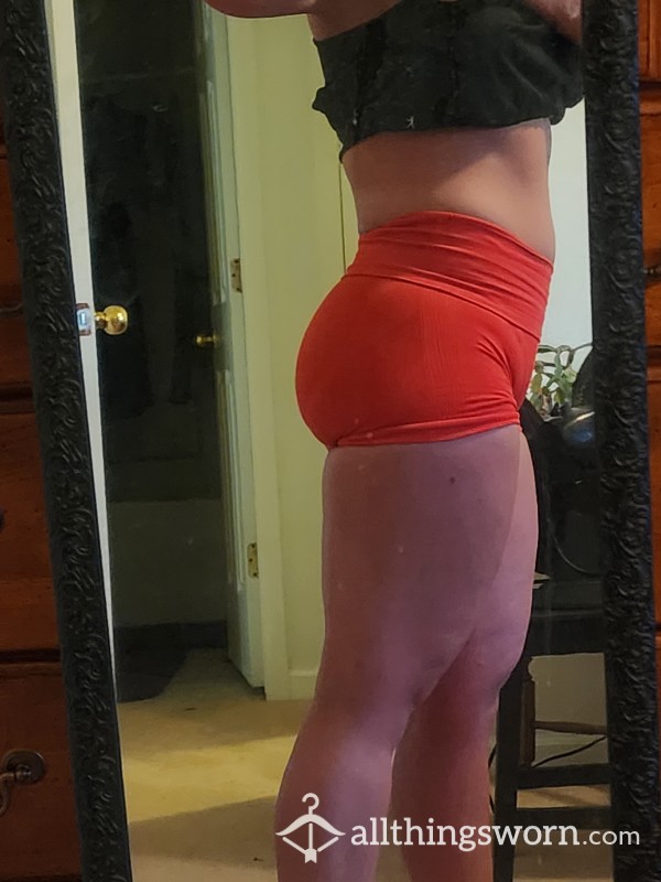 Red Scrunched Bu*t Gym Shorts