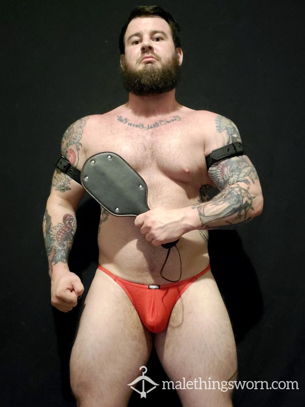 Red Thong Worn By Sweaty Daddy Bear