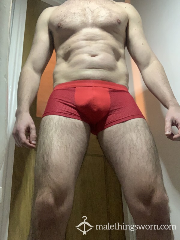 Red Tight Mesh Boxer Briefs