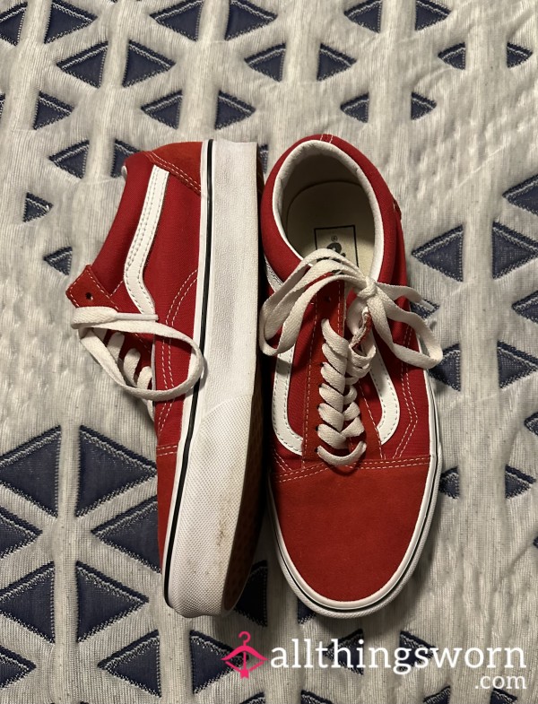 Red Vans Worn A Few Times