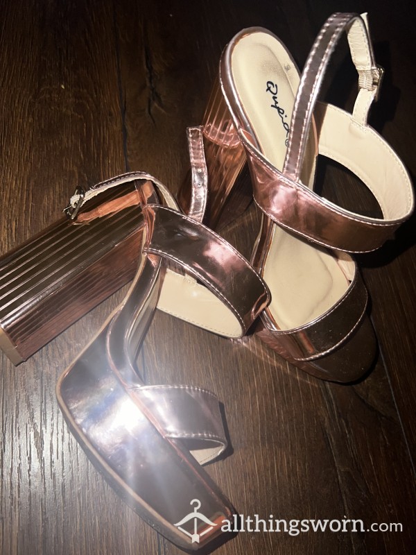 Reflective Rose Gold Heels