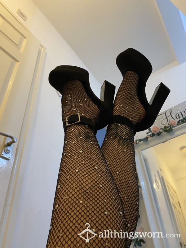 Rhinestone Fishnet Tights