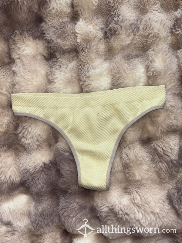 Ribbed Cotton Thong