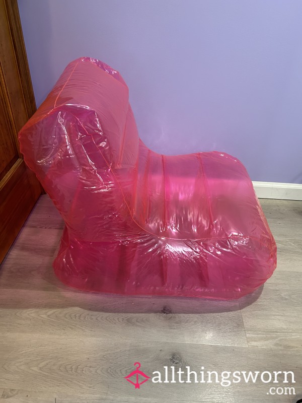 Rubbing My Pu**y & Bouncing My A** On Pink Inflatable Chair