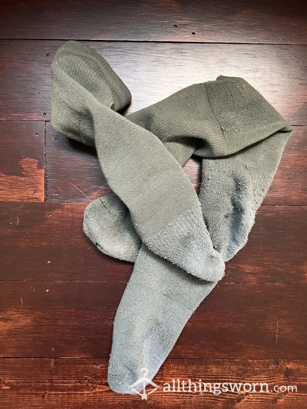 Sage Green Military Uniform Socks