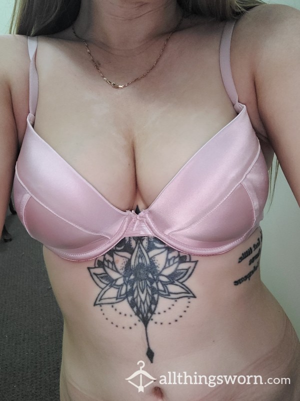 Satin Baby Pink Bra 💗