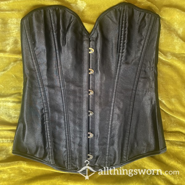 Satin Boned Corset With Metal Closures