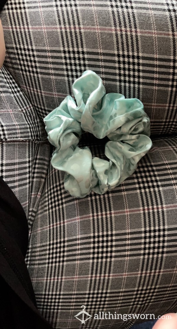 Satin Powered Blue Animal Print Scrunchie *STUFFED* 😻 🥿 🍑