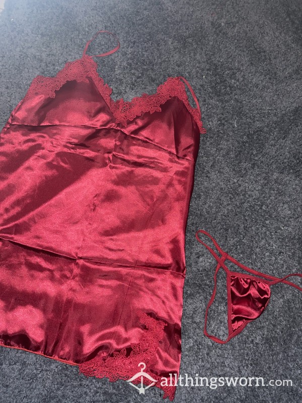 Satin Red Padded Babydoll