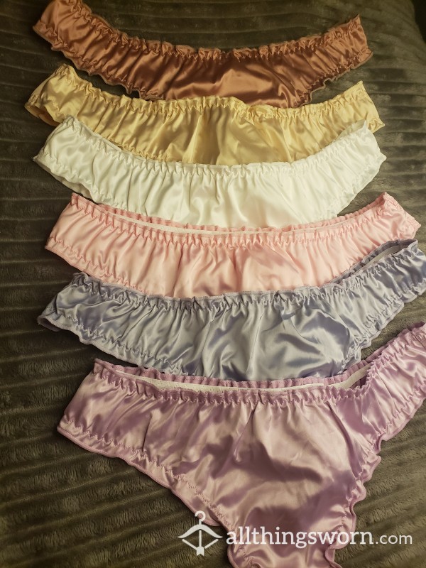 Satin Ruffle Thongs