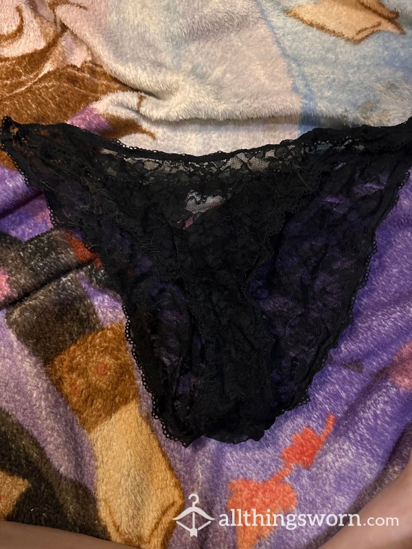 See Through Black Lace Thongs