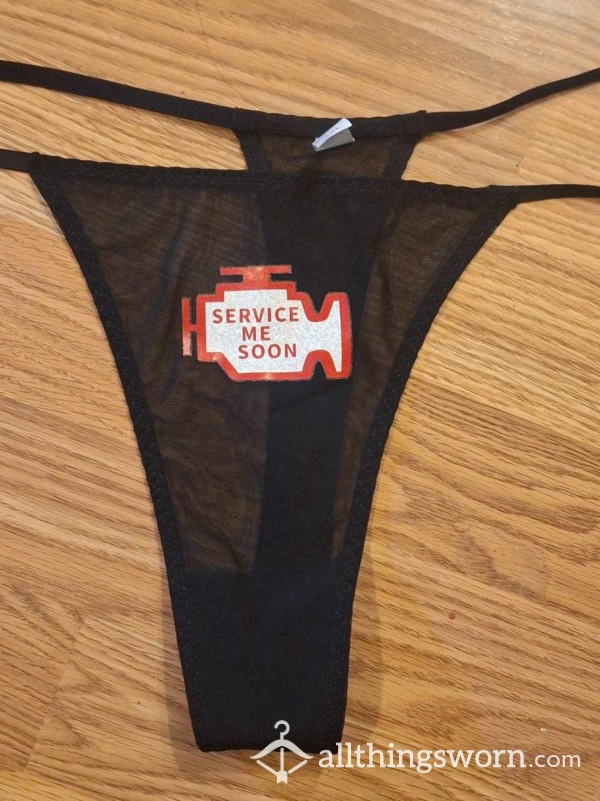 Service Me Soon Black Thongs