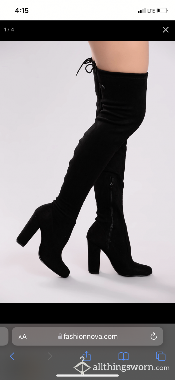 S**y Black Thigh High Boots