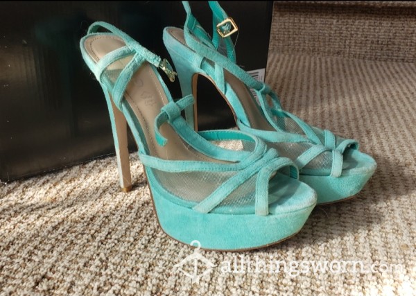 S**y Blue Suade Heels