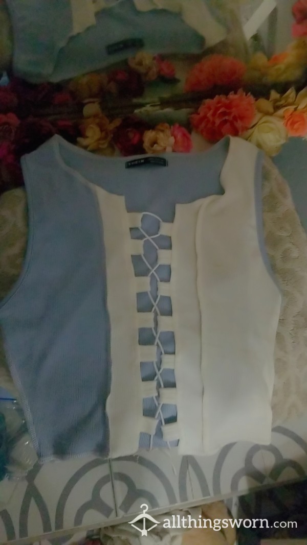 S**y Blue & White Top