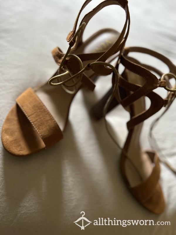 S**y Brown Strappy High Heels