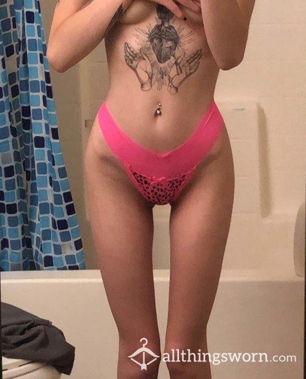 S**y Pink Cheetah Lace Thong <3