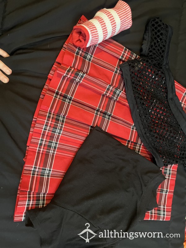 S**y Red Plaid Schoolgirl Skirt