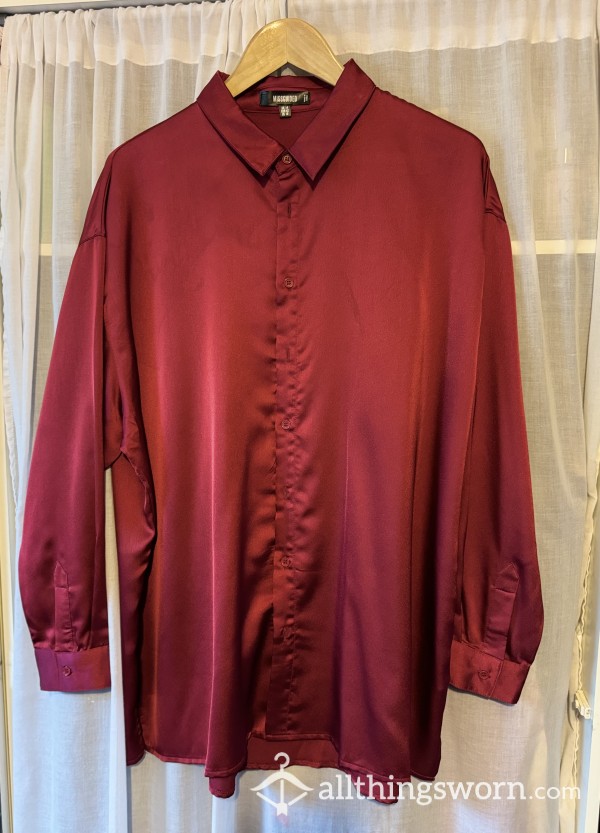 S**y Red Satin Shirt