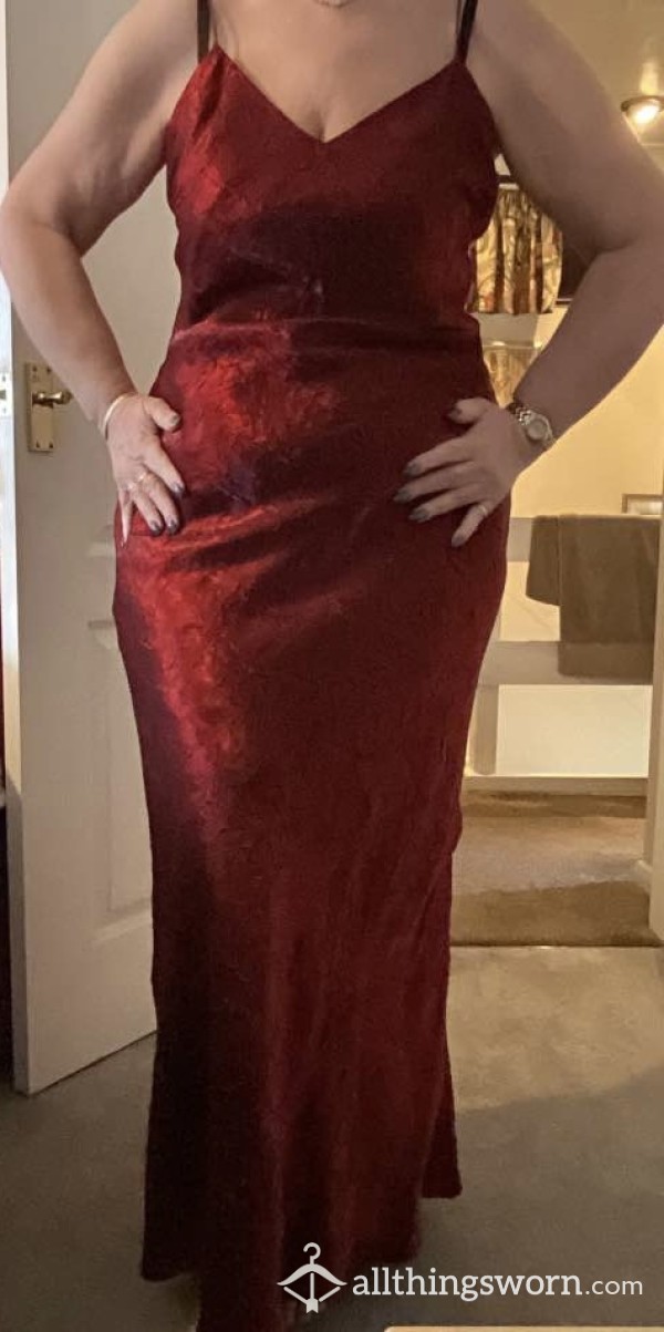 S**y Red Silky Long Dress