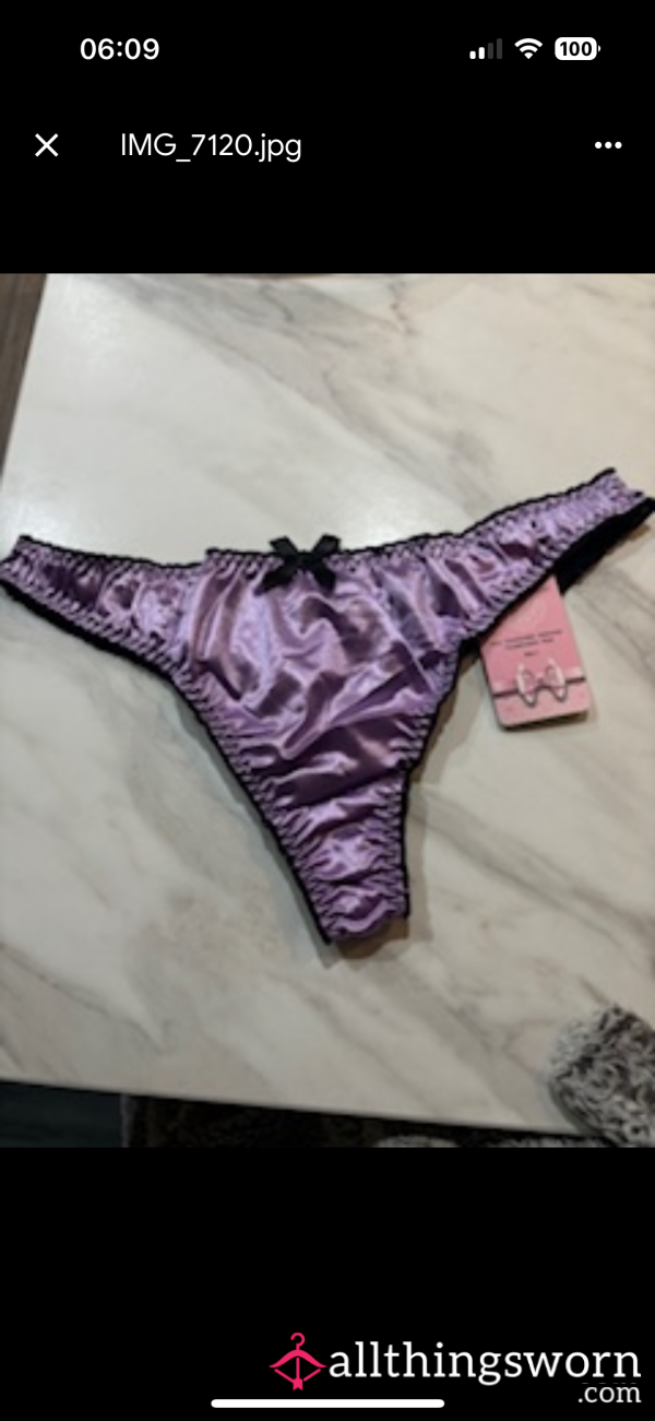 S**y Satin Purple Thong