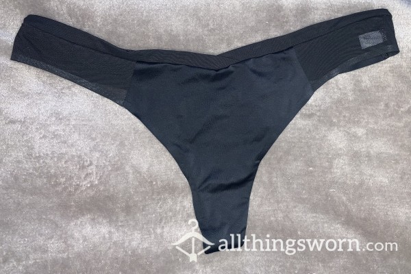 S**y Silky Black Thong Worn 8+ Hours Customizable