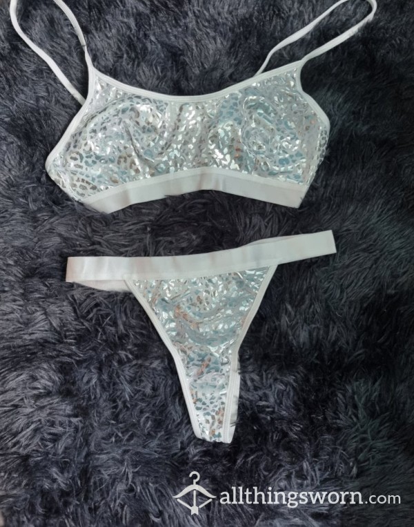 Shiny Metallic Lingerie Set