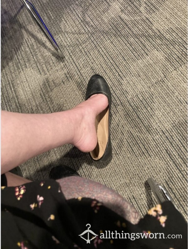 4 Pics Of Shoe Dangling In My Little Black Flats