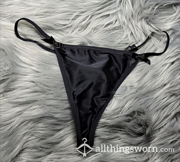 Silky Black G-String