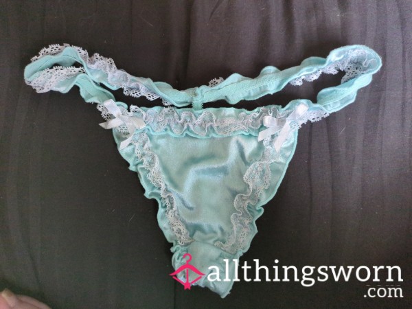 Silky Light Blue Thong