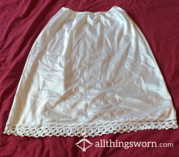 Silky Mark's N Spencer White Peticoat UK 14-18.elasticated Waiste