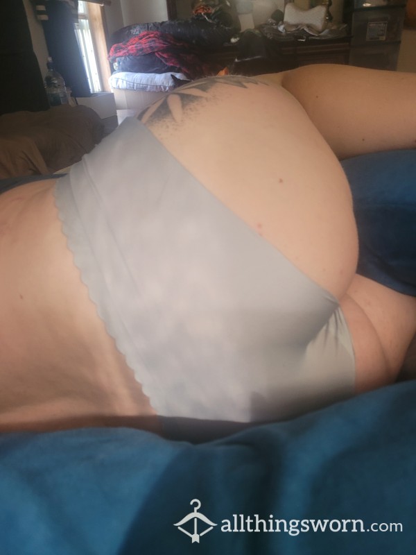 Silky Well-worn Grey Panties