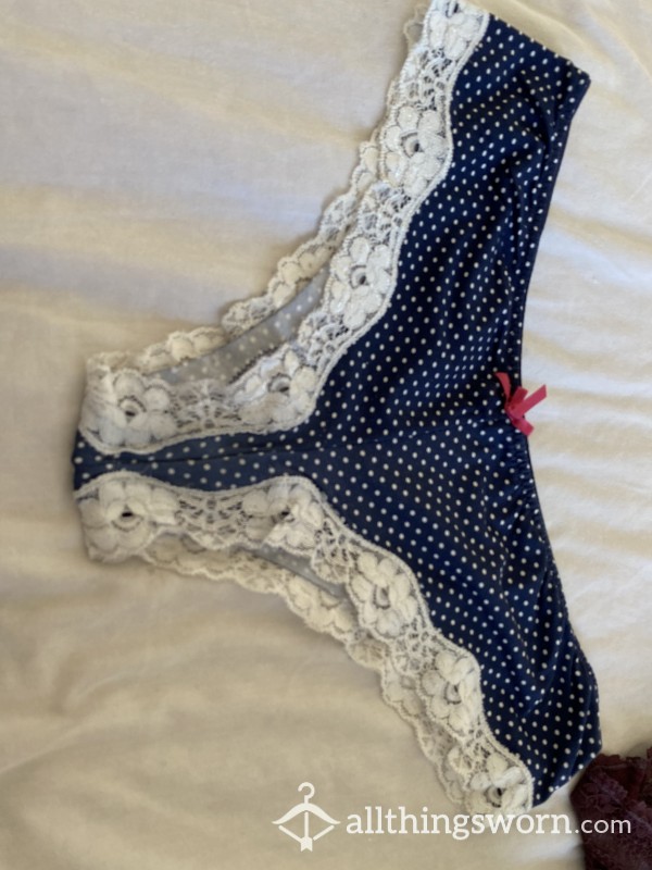 Silky/satin Feel Brazilian Style Polka Dot Panties