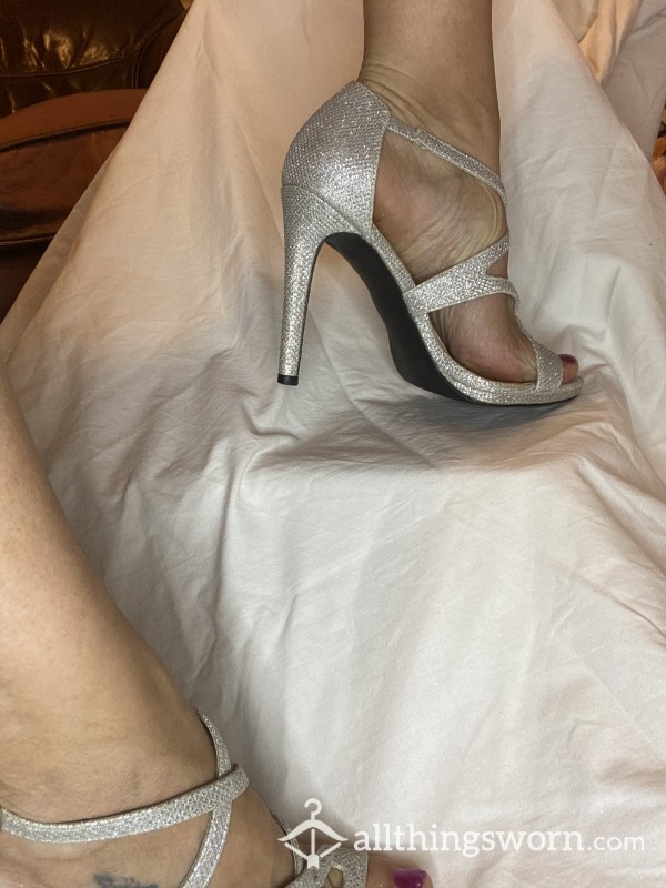 Silver Sparkle Sandal Stiletto