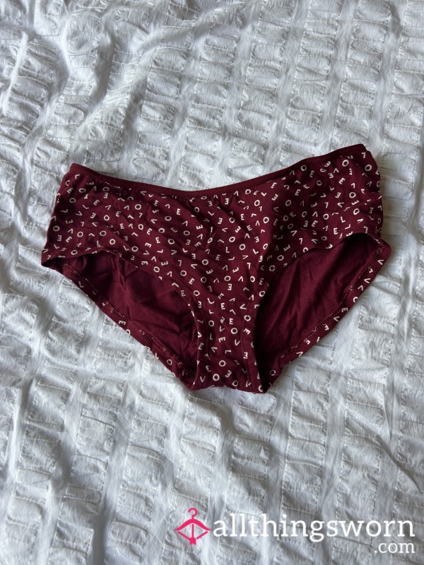 Size 14  LOVE Print Panties