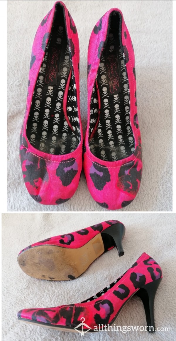 Size 4 S**y Pink Leopard Print Heels