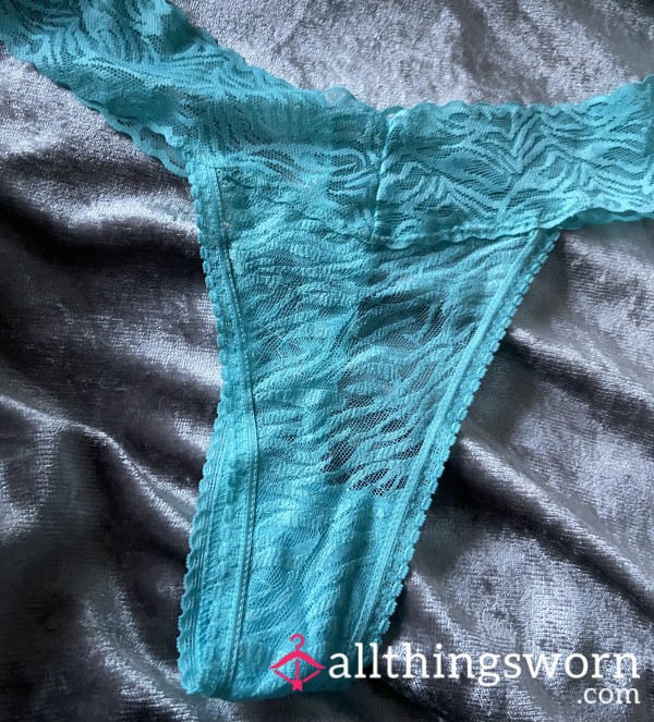 Sky Blue Lace Thongs