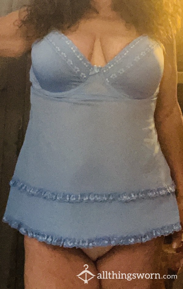 Sky Blue Underwire Lingerie Top