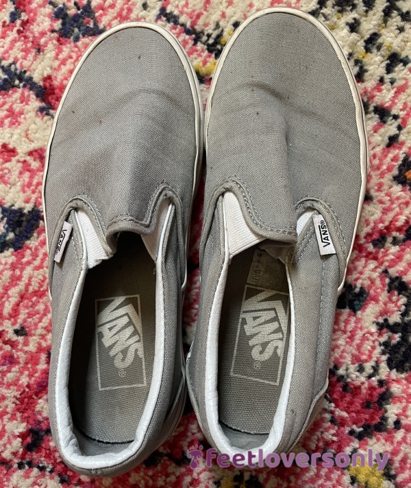 Slimy, Grey Slip On Vans