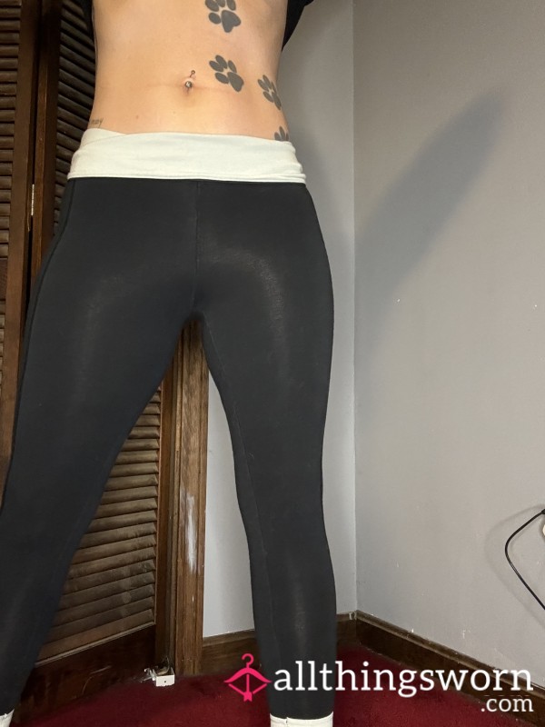 Small Baby Blue And Black Yoga Pants