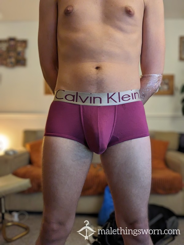 Small Purple Calvin Klein Boxer Briefs, Lightly Worn