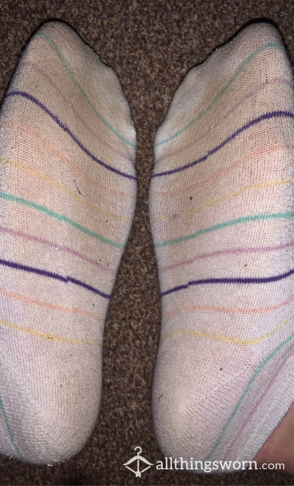 Smelly Sweat Worn White Socks